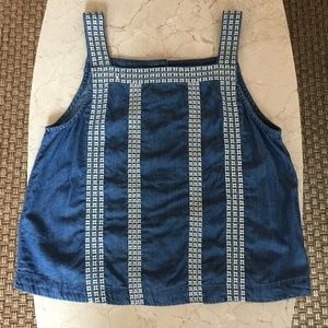 Gap Denim Button-Back Smock Top